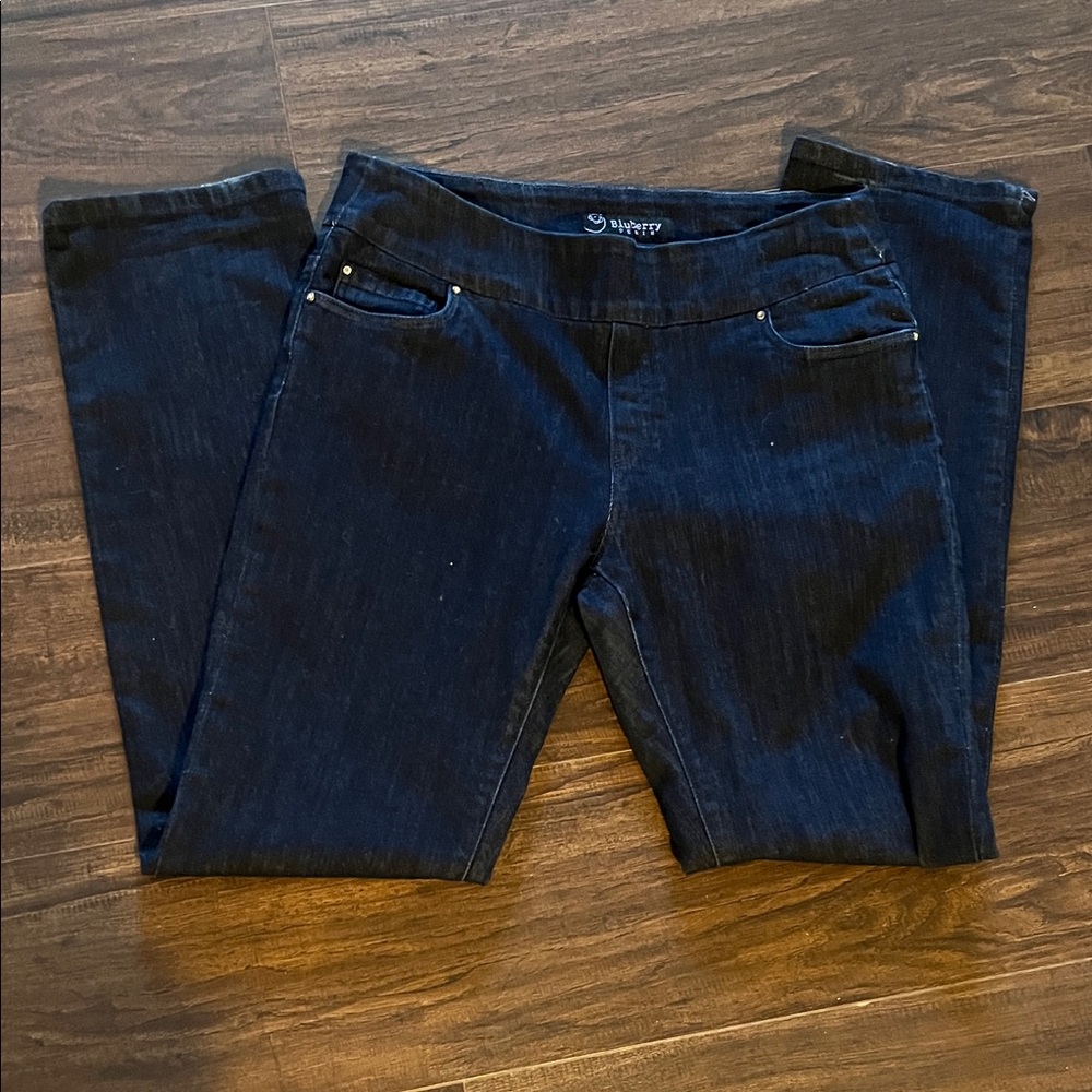 Blueberry denim Dark Blue Stretch straight leg Jeans like new